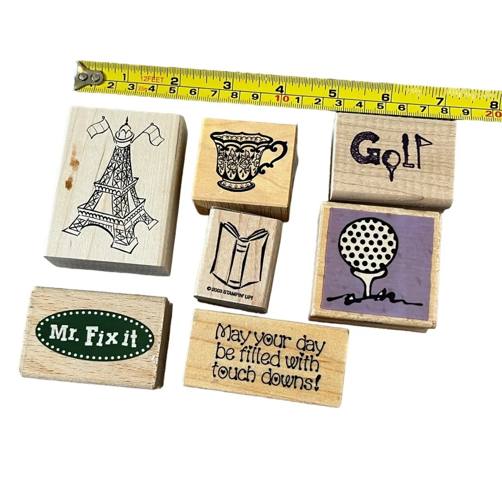 Lot of 7 rubber stamps. Hobby themed. Some new